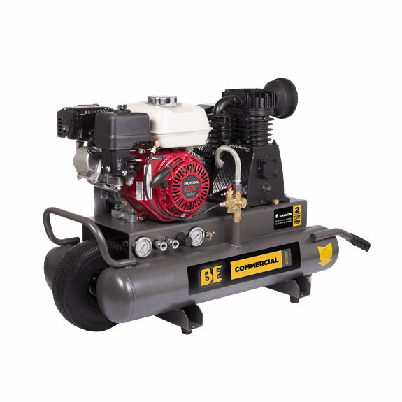BE 8 Gallon 196cc Gasoline Air Compressor with Honda GX200 Engine